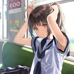 This is a pixiv picture whose title is 「おはよー！今日は時間がなくてさー」.