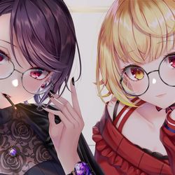 This is a pixiv picture whose title is 眼鏡流星群.