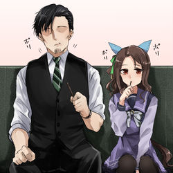 This is a pixiv picture whose title is キングとトレーナーとポッキー.