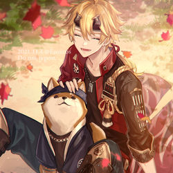 This is a pixiv picture whose title is トーマと犬少将.
