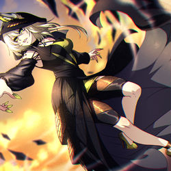 This is a pixiv picture whose title is Cat in a cool outfit - Kal'tsit.