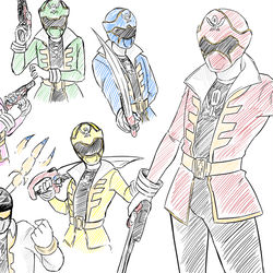 This is a pixiv picture whose title is ゴーカイジャー.