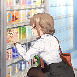 This is a pixiv picture whose title is 残業の後.