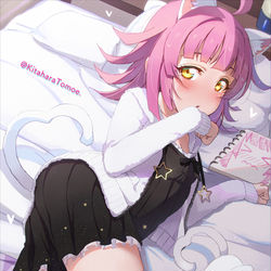 This is a pixiv picture whose title is 📡あなたと繋がりたい…にゃん… うぅ…恥ずかしい….