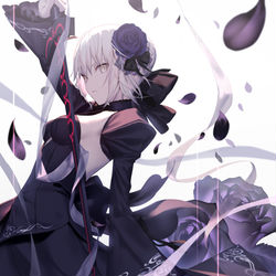 This is a pixiv picture whose title is black rose.