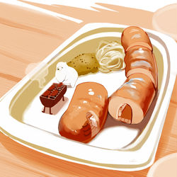 This is a pixiv picture whose title is ソーセージ.