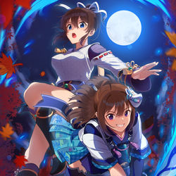 This is a pixiv picture whose title is 陰陽師美奈子と式神奈緒.