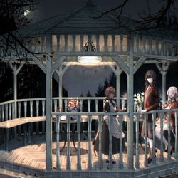 This is a pixiv picture whose title is 真夜中のガゼボ.
