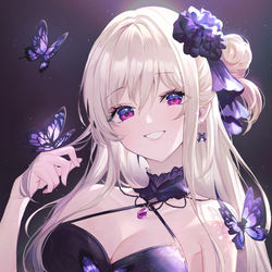 This is a pixiv picture whose title is 紫の再会.