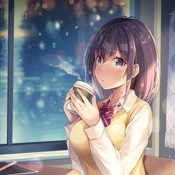 This is a pixiv picture whose title is 「ごめん待った？」.
