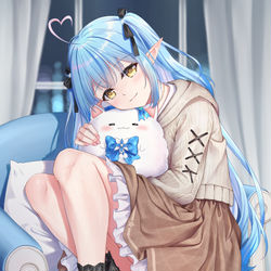 This is a pixiv picture whose title is ラミィちゃんと雪民.