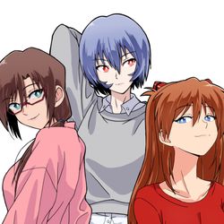 This is a pixiv picture whose title is マリ＆レイ＆アスカ.