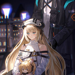 This is a pixiv picture whose title is リズにニアールのぬいぐるみをプレゼントする.