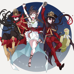 This is a pixiv picture whose title is 織田姉弟と邪馬台国姉弟.