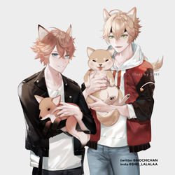 This is a pixiv picture whose title is ワンワン.