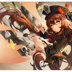 This is a pixiv picture whose title is 胡桃参上.