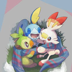 This is a pixiv picture whose title is 剣盾2周年おめでとう！.