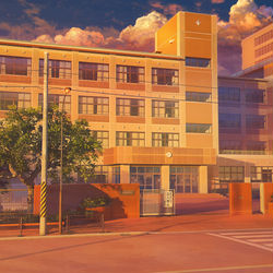 This is a pixiv picture whose title is 高等学校  サンセットバージョン.