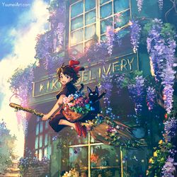 This is a pixiv picture whose title is Kiki's Flower Delivery.