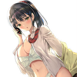 This is a pixiv picture whose title is たわわな下着姿.