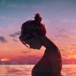 This is a pixiv picture whose title is 鏡+3.