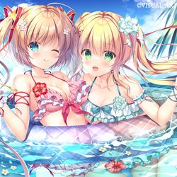 This is a pixiv picture whose title is 小毬ちゃん＆紬ちゃん🌺.