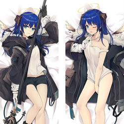 This is a pixiv picture whose title is アークナイツ モスティマ  2WAY トリコット 抱き枕カバー.