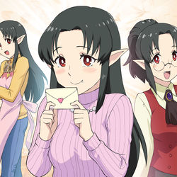 This is a pixiv picture whose title is 女神系吸血鬼ママ.