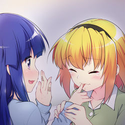 This is a pixiv picture whose title is 加減を間違えた沙都子と全然大丈夫な梨花ちゃま.