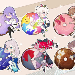 This is a pixiv picture whose title is ホロドーナツ🍩 IDセット.