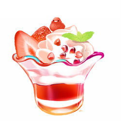 This is a pixiv picture whose title is 赤いフルーツのパフェ.