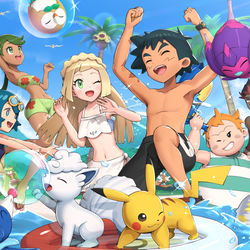This is a pixiv picture whose title is サンムーン5周年.