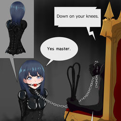 This is a pixiv picture whose title is 六花さん拘束奴隷.