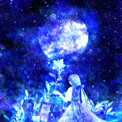 This is a pixiv picture whose title is 月に咲く.