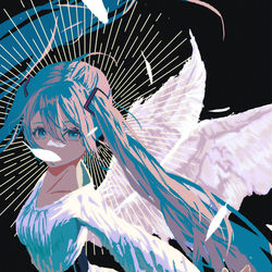 This is a pixiv picture whose title is Angel Miku.