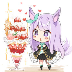 This is a pixiv picture whose title is でっかいパフェとマックイーン.