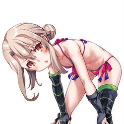 This is a pixiv picture whose title is 水着イリヤちゃん.