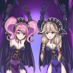 This is a pixiv picture whose title is メイとエフィの魔女化洗脳.