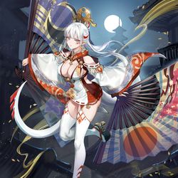 This is a pixiv picture whose title is 【仕事絵】エバーテイル「白蛇の陰陽師【みずち】」.