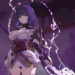 This is a pixiv picture whose title is 雷电将军.