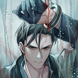 This is a pixiv picture whose title is the taste of blood.