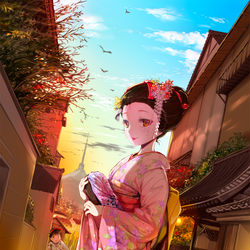 This is a pixiv picture whose title is 百はなの出勤.