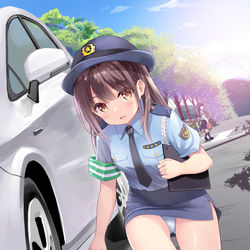 This is a pixiv picture whose title is 働く警察官ちゃん.