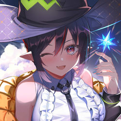 This is a pixiv picture whose title is 夕暮れの星屑.
