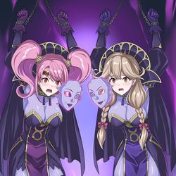This is a pixiv picture whose title is メイとエフィの皮モノ洗脳.