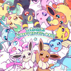 This is a pixiv picture whose title is 2021イーブイの日！.