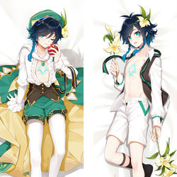 This is a pixiv picture whose title is 原神 ウェンティ GenshinImpact Venti 抱き枕.