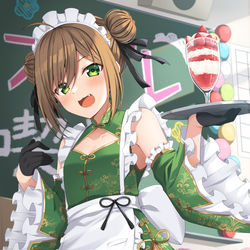 This is a pixiv picture whose title is 「ご注文お待たせしました～！センパイ♡」.