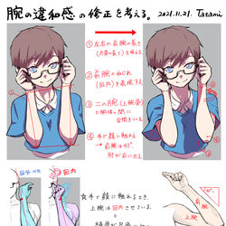 This is a pixiv picture whose title is 前腕の形状について考える.