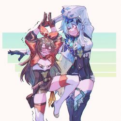 This is a pixiv picture whose title is またエウルアとアンバーちゃん.